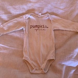 Tenth and Pine Pumpkin Spice PSL onesie size 6-12 months
